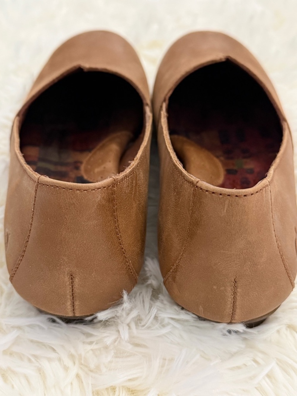 Born Sebra Leather Slip-On Loafers | Tan Brown Comfort Flats | Casual - Picture 11 of 14